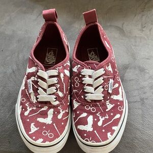 Vans Kids Harry Potter Burgundy and White Graphic Sneakers